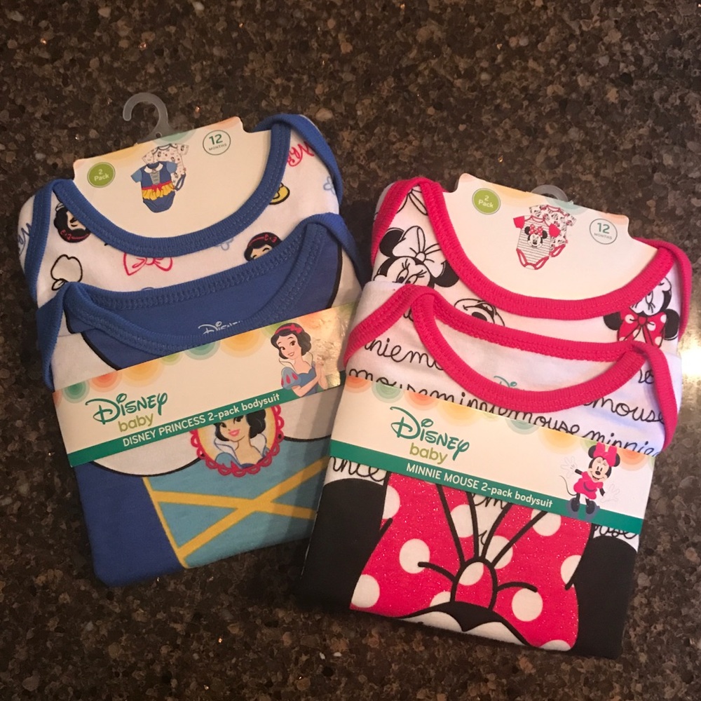 Bundle of 4 Disney Onesies - Minnie & Snow White